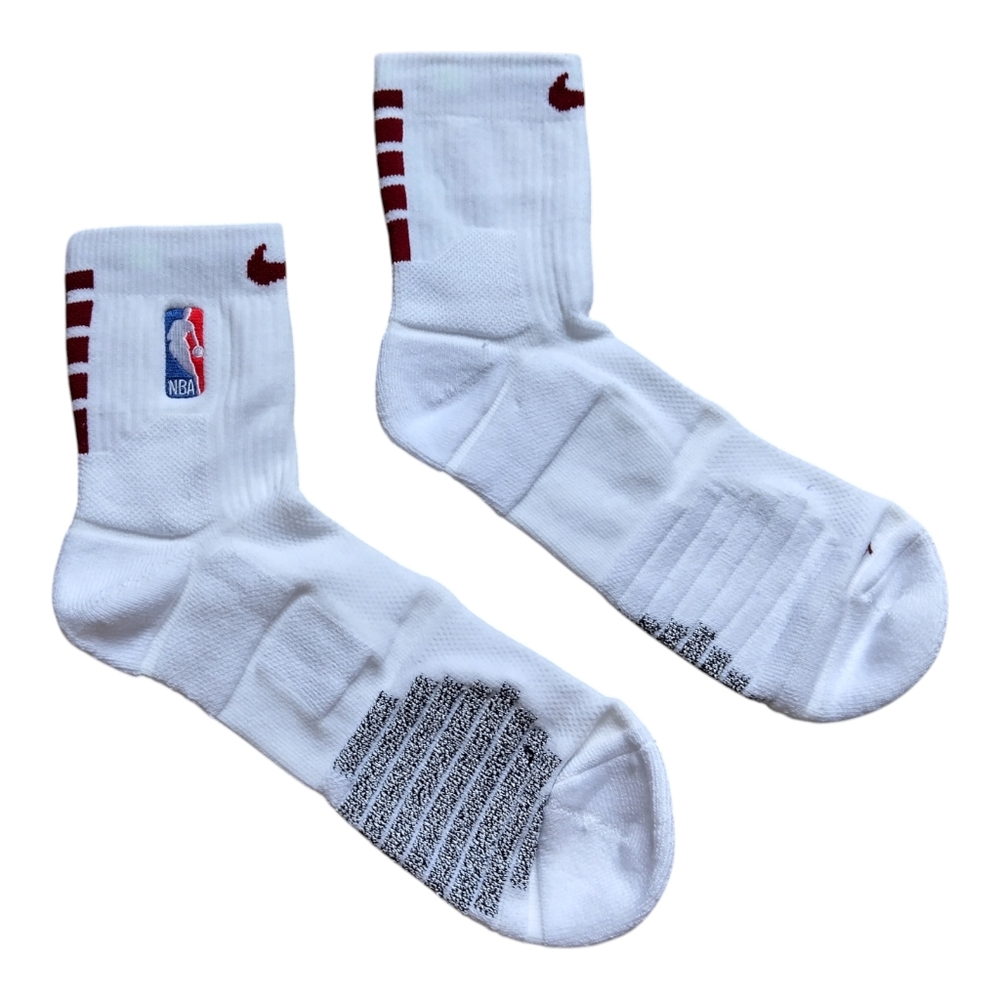 Nike NBA Authentic Ankle Socks, White/Burgundy, Size 2XL Men's 15-18, NWT